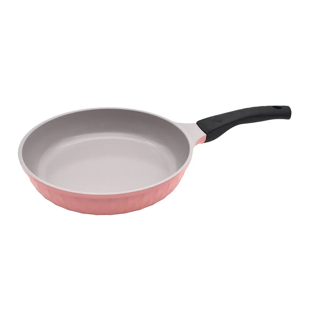 Pink Icing Healthy Nonstick Ceramic 2 Pcs Frying Pan & Wok Set