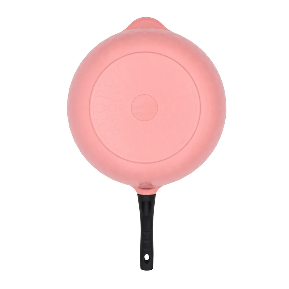 Pink Icing Healthy Nonstick Ceramic 2 Pcs Frying Pan & Wok Set