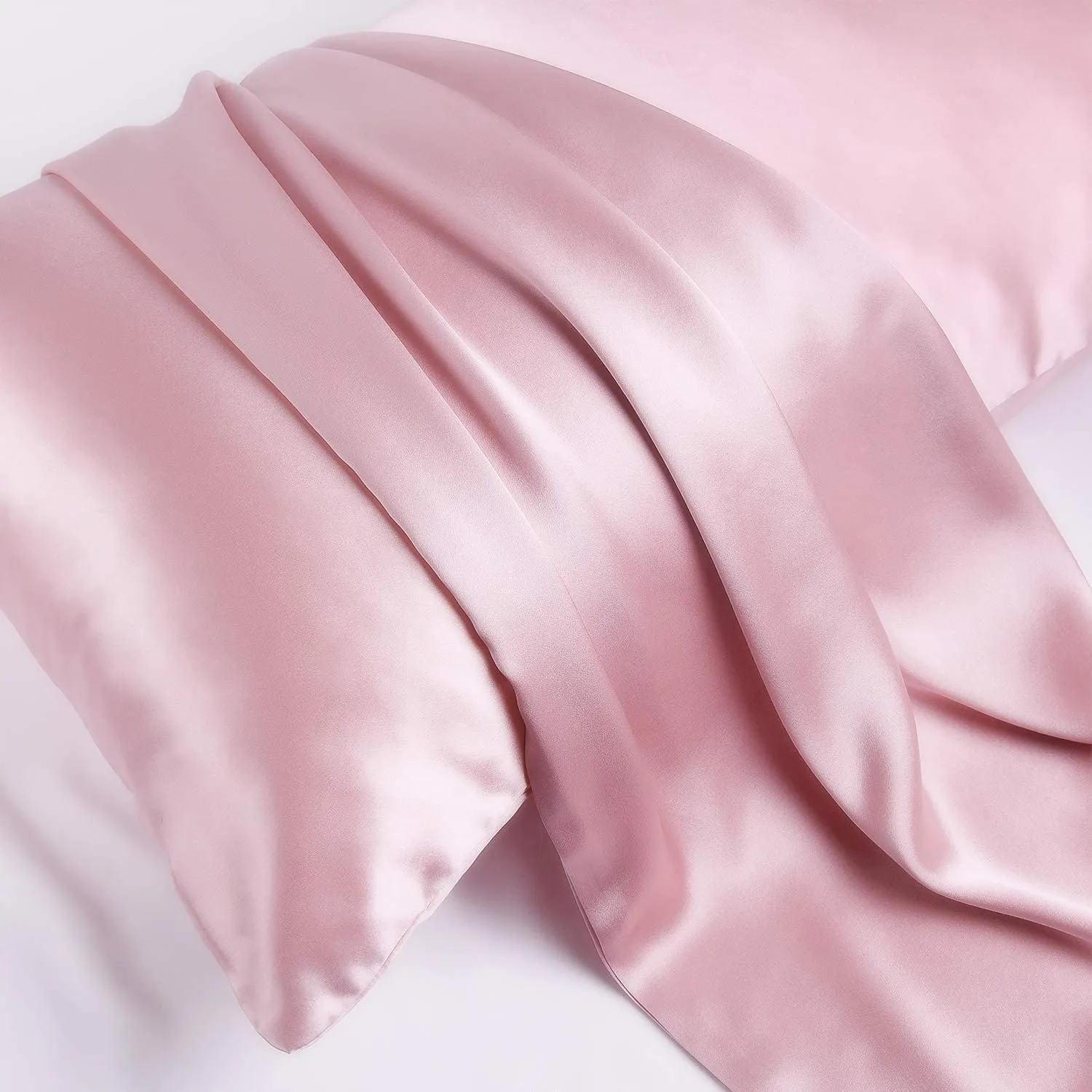 Pink Silk Pillowcase - King - Zip Closure