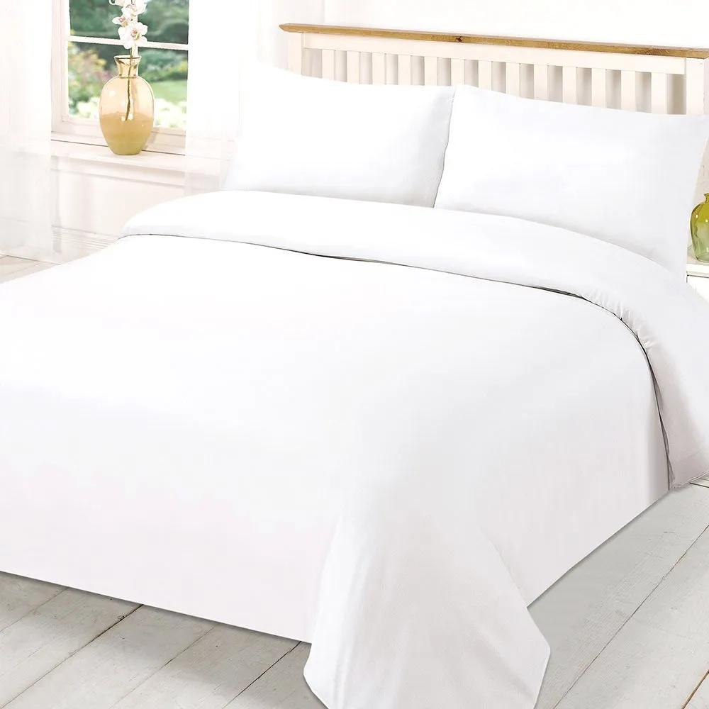 Poly Cotton Plain Duvet Cover Sets Easy Care Polycotton