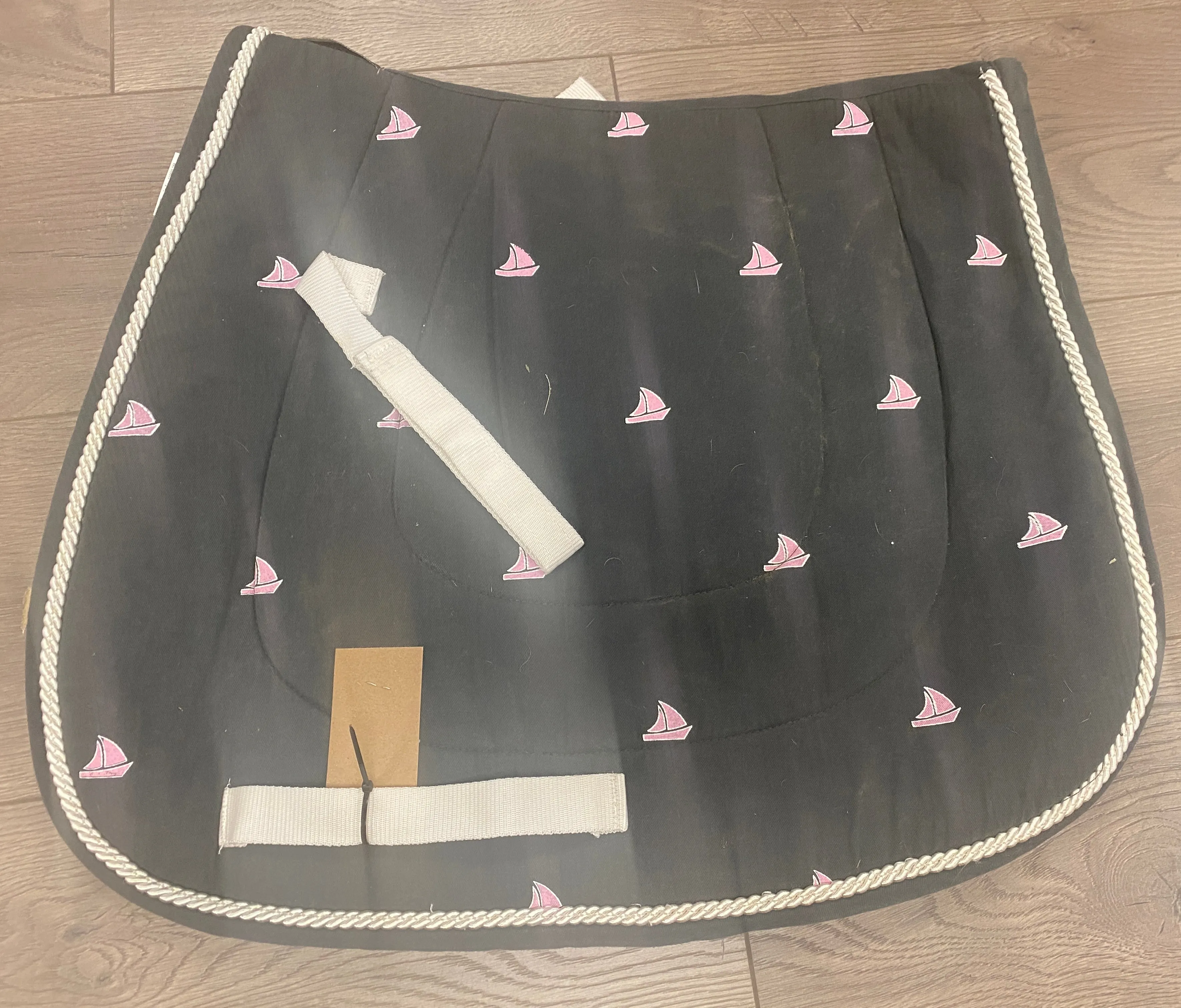 Pony Equine Couture Charcoal Sailboat Square Pad