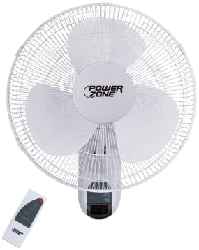 PowerZone FTW-40 Wall-Mount Fan, 120 V, 16 in Dia Blade, 3-Blade, 3-Speed, White :EA: QUANTITY: 1