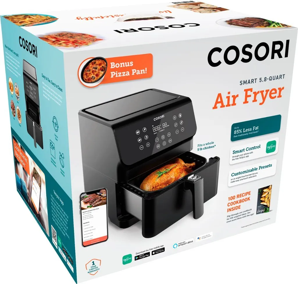 Pro XLS II Smart 5.8-Quart Air Fryer with Pizza Pan - Black