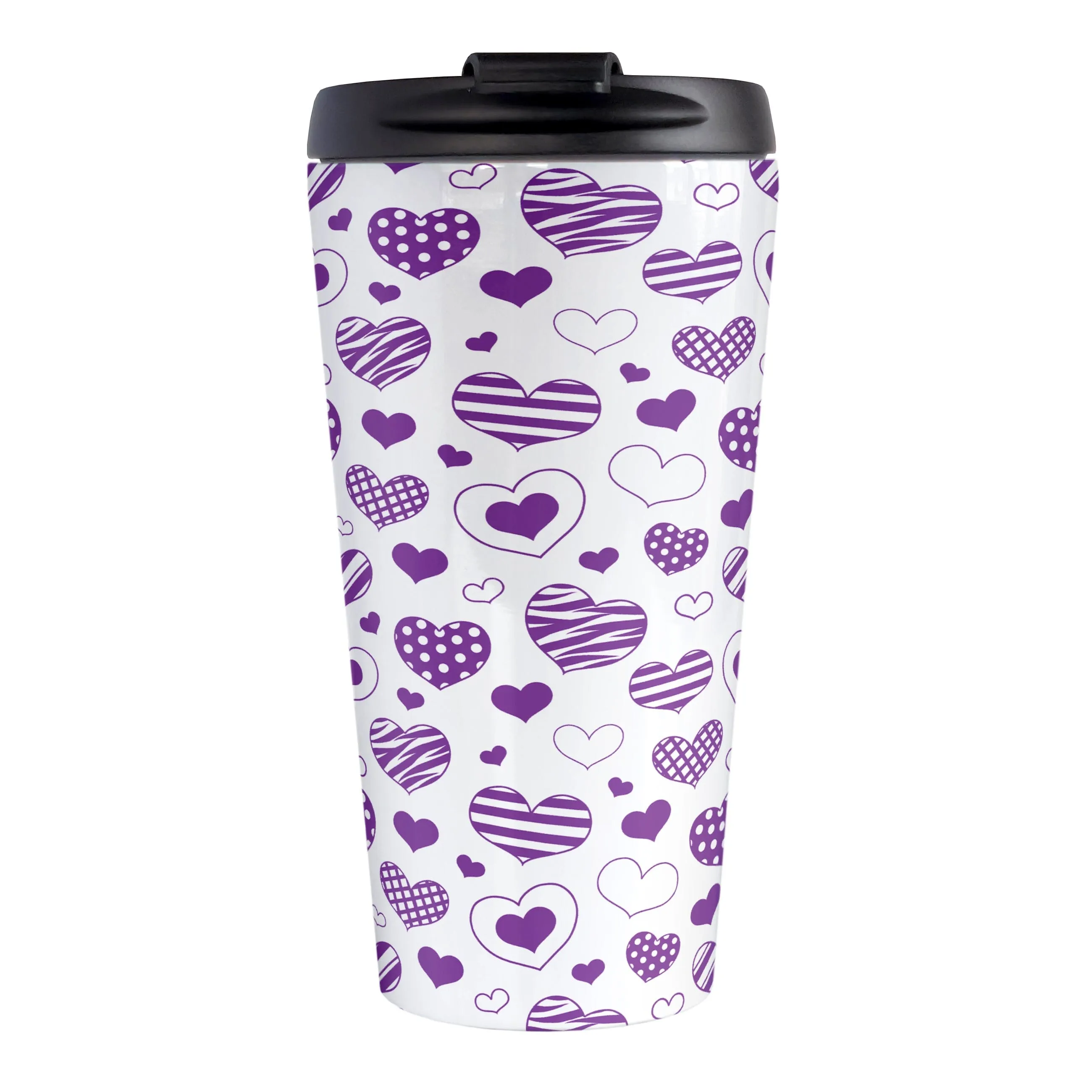 Purple Heart Doodles Travel Mug