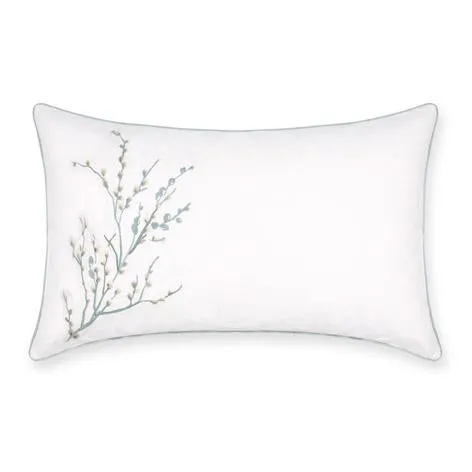 Pussy Willow Embroidered Duck Egg Pillowcase