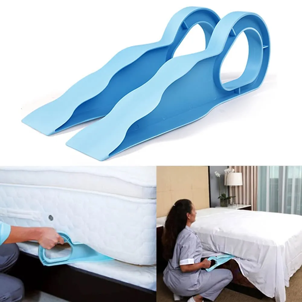 " EZUK™ Brand" Plastic (Pack of 2) Mattress Lifter Tool 2 In 1 Bedsheet Tucker Tool Bedsheet Mattress Lifter Stand Bed Lifter Helps Lift And Hold Mattress Wedge (Multi-color)