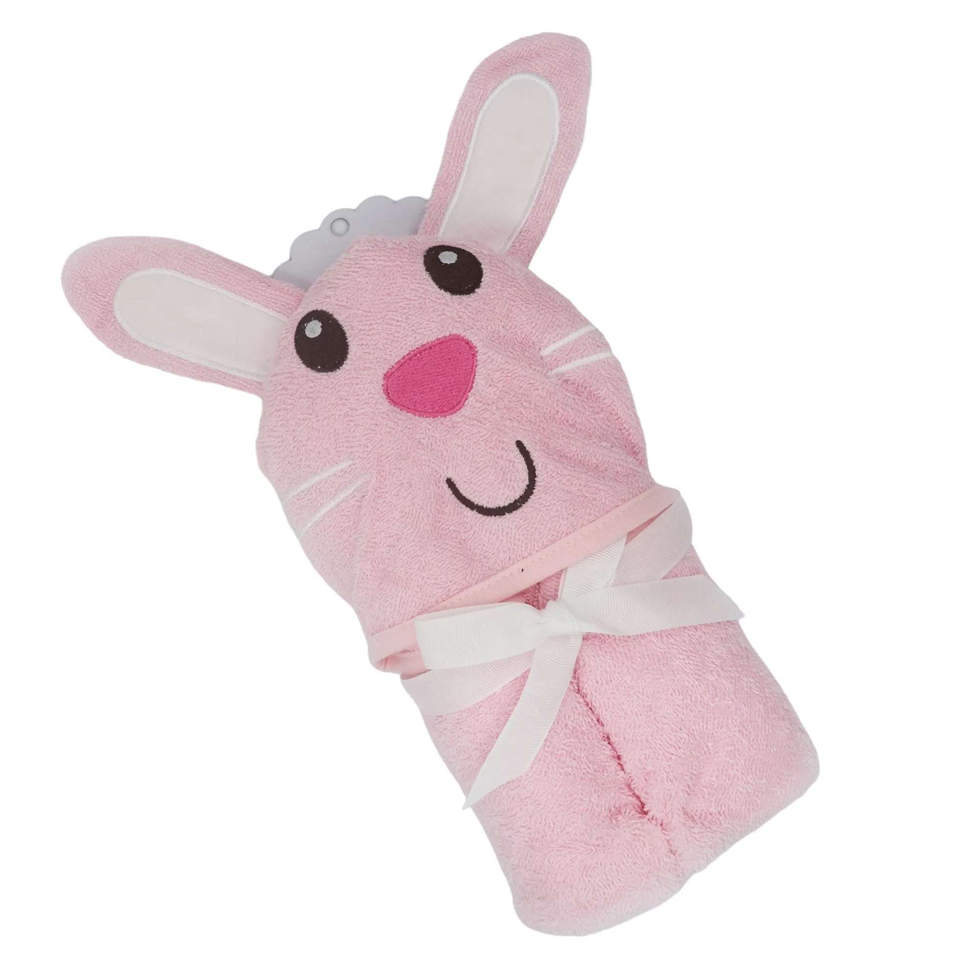 Rabbit Cotton Hooded Baby Bath Towel with Baby Loofah