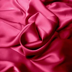 Raspberry Rose Satin Pillowcase. Help Wrinkles, Frown and Smile Lines.