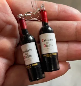 Red Wine Bottle Dangle Earrings | Women's Wine Bottle Earrings | Red Wine Earrings