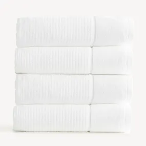 Renee Taylor Cambridge Textured 4 Piece Snow Bath Towel Pack