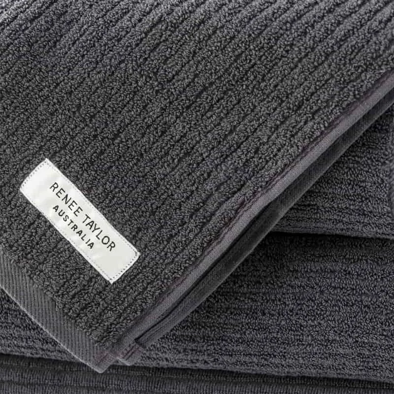 Renee Taylor Cobblestone 4 Piece Platinum Bath Towel