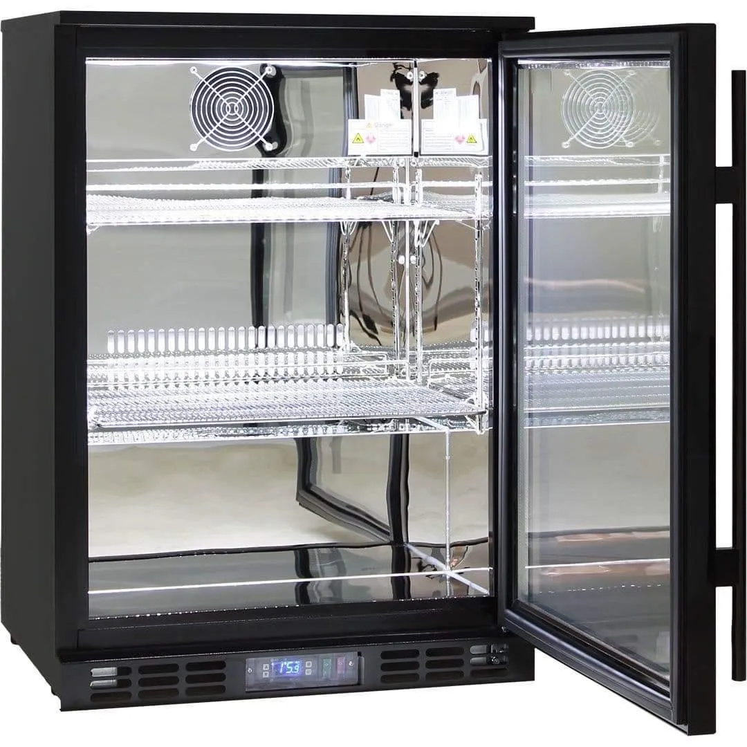 Rhino 129 Litre Black Commercial Glass Door Bar Fridge - SG1-B