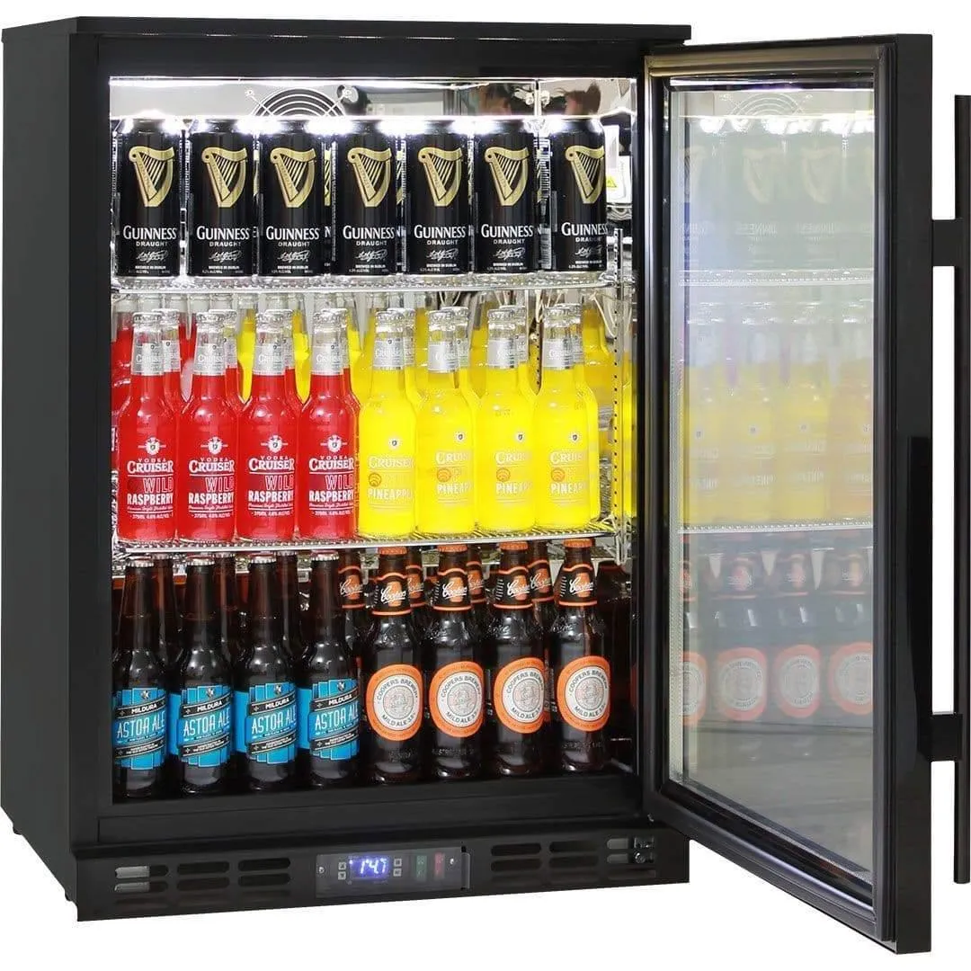 Rhino 129 Litre Black Commercial Glass Door Bar Fridge - SG1-B