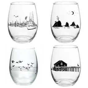 Salty Coast Stemless Wine Set 4 Pack