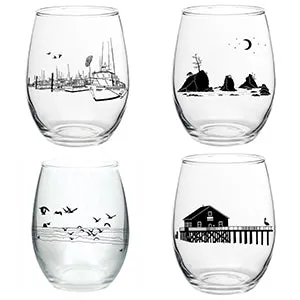 Salty Coast Stemless Wine Set 4 Pack