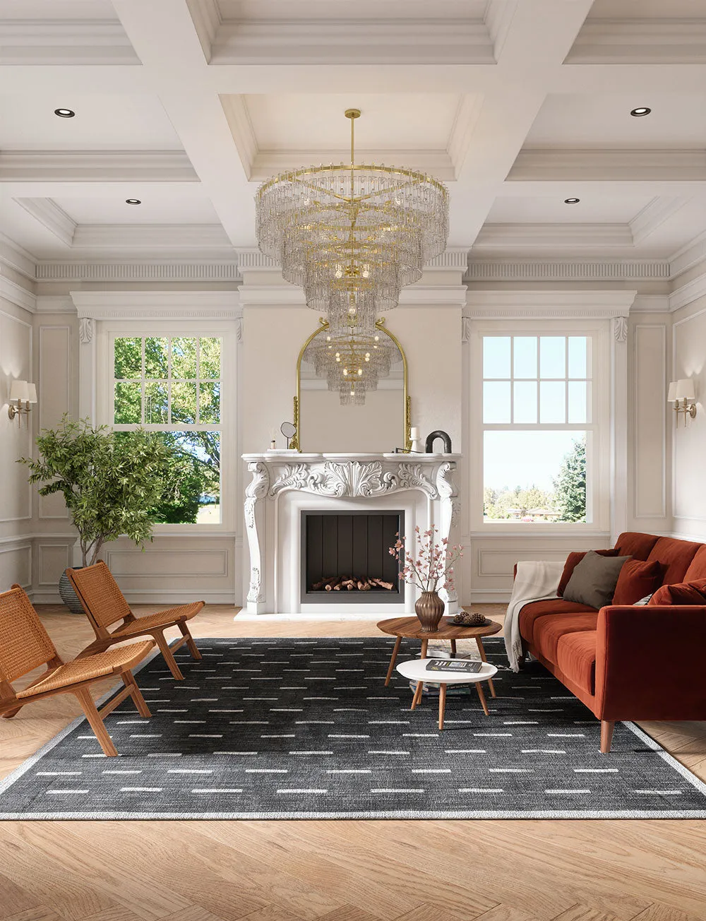 Sando Black Grey Rug