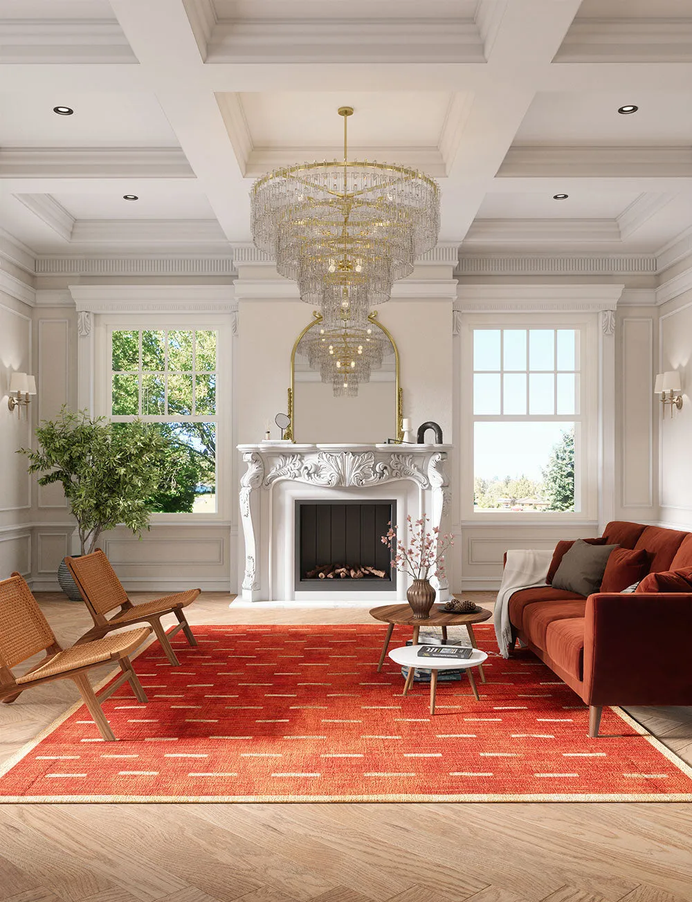 Sando Burnt Orange Natural Rug