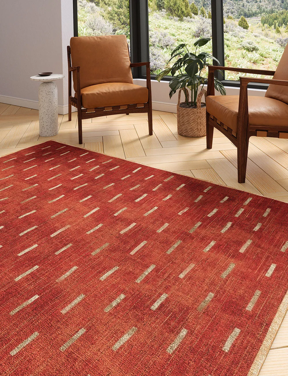 Sando Burnt Orange Natural Rug