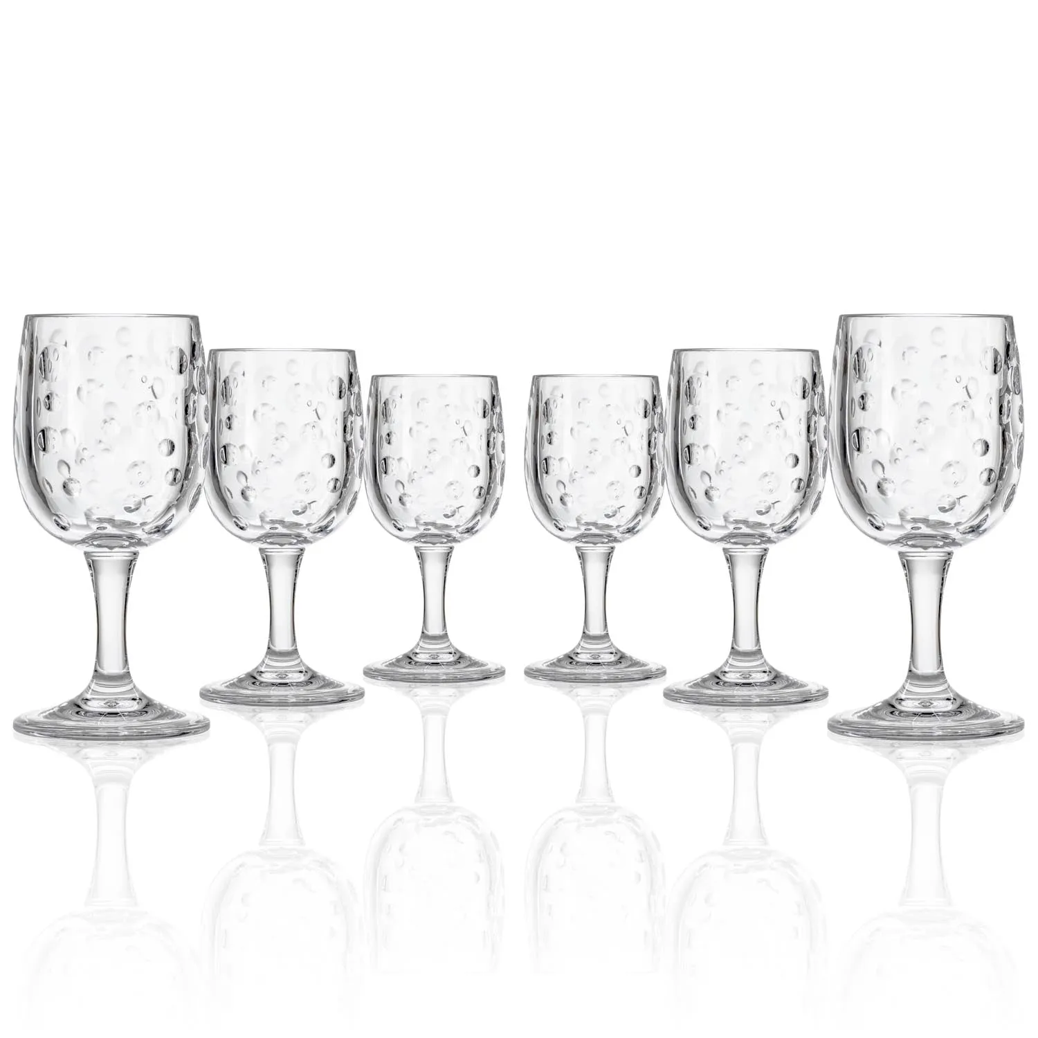 Satin Pearl 8oz Clear Acrylic Wine Stemware | Set of 6