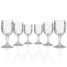 Satin Pearl 8oz Clear Acrylic Wine Stemware | Set of 6