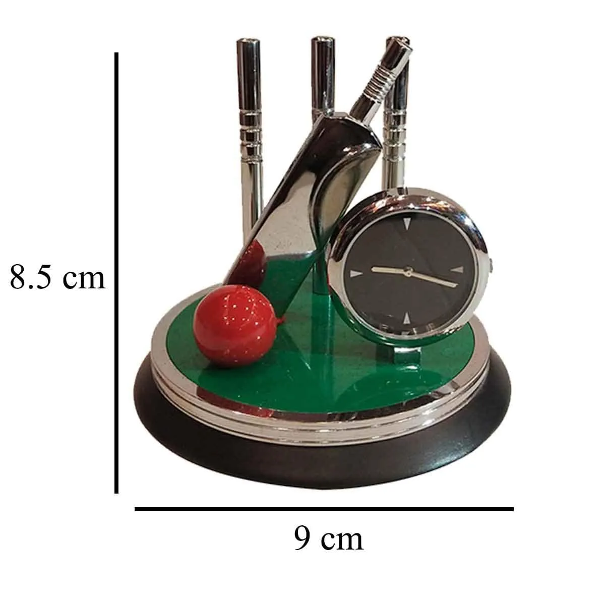 Saugat Traders New Year Gift - Cricket Showpiece Clock for Office & Home Birthday Gift for Men & Boys (H 8.5 x L 9 x W 9 cm) (Pack of 5)