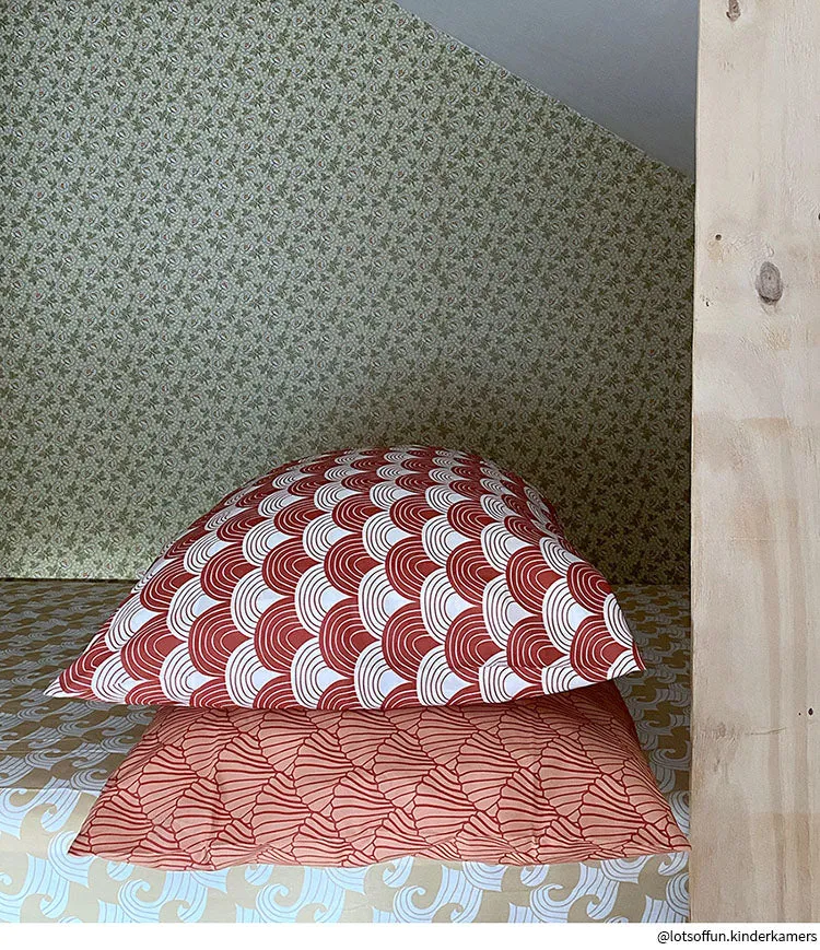 SEASHELLS | Terracotta Burgundy | Pillowcase | 40x80cm / 15.7x31.5"