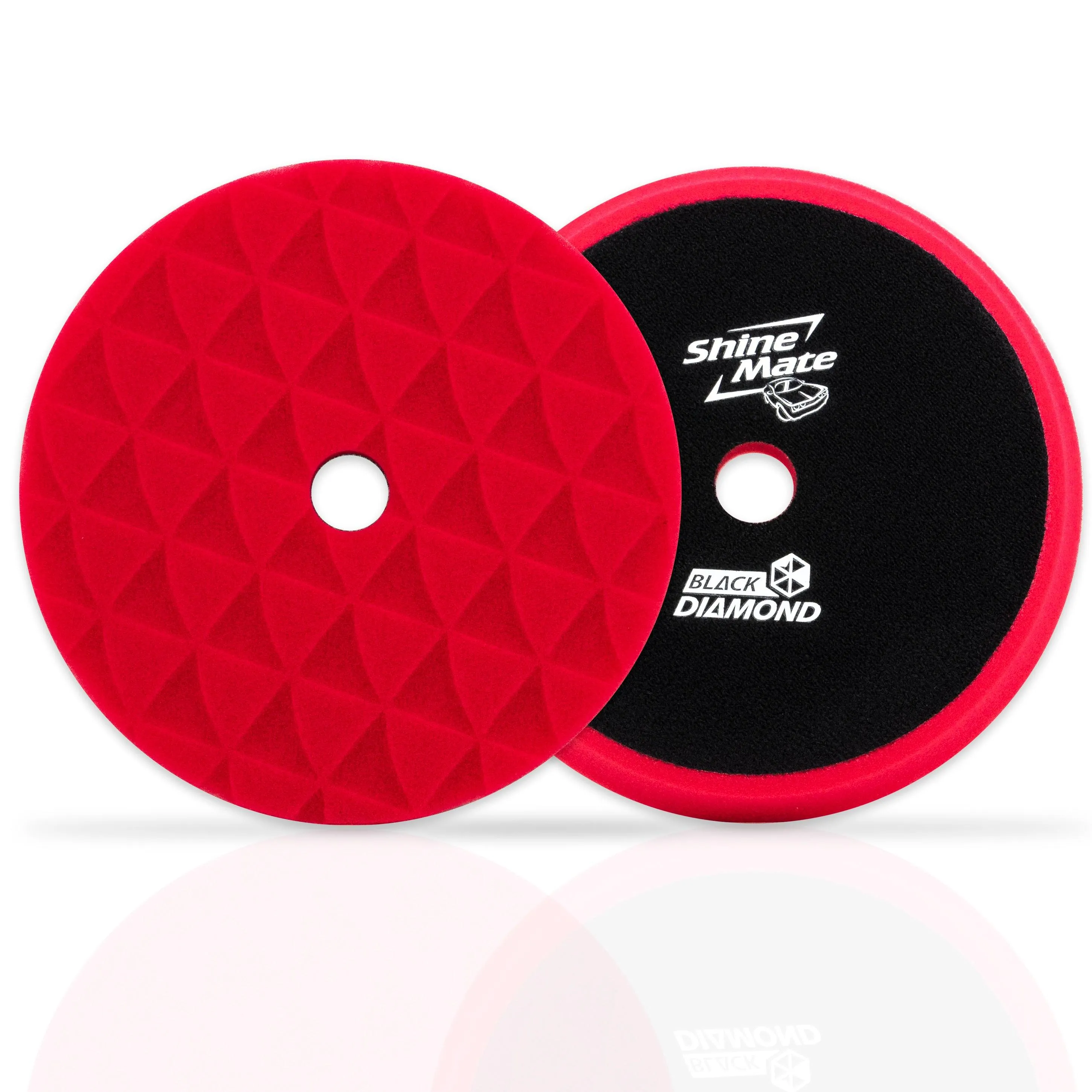 Shinemate - 7" Black Diamond Red Finishing Foam Pad to fit 6" Backing Plates (5 Pack)