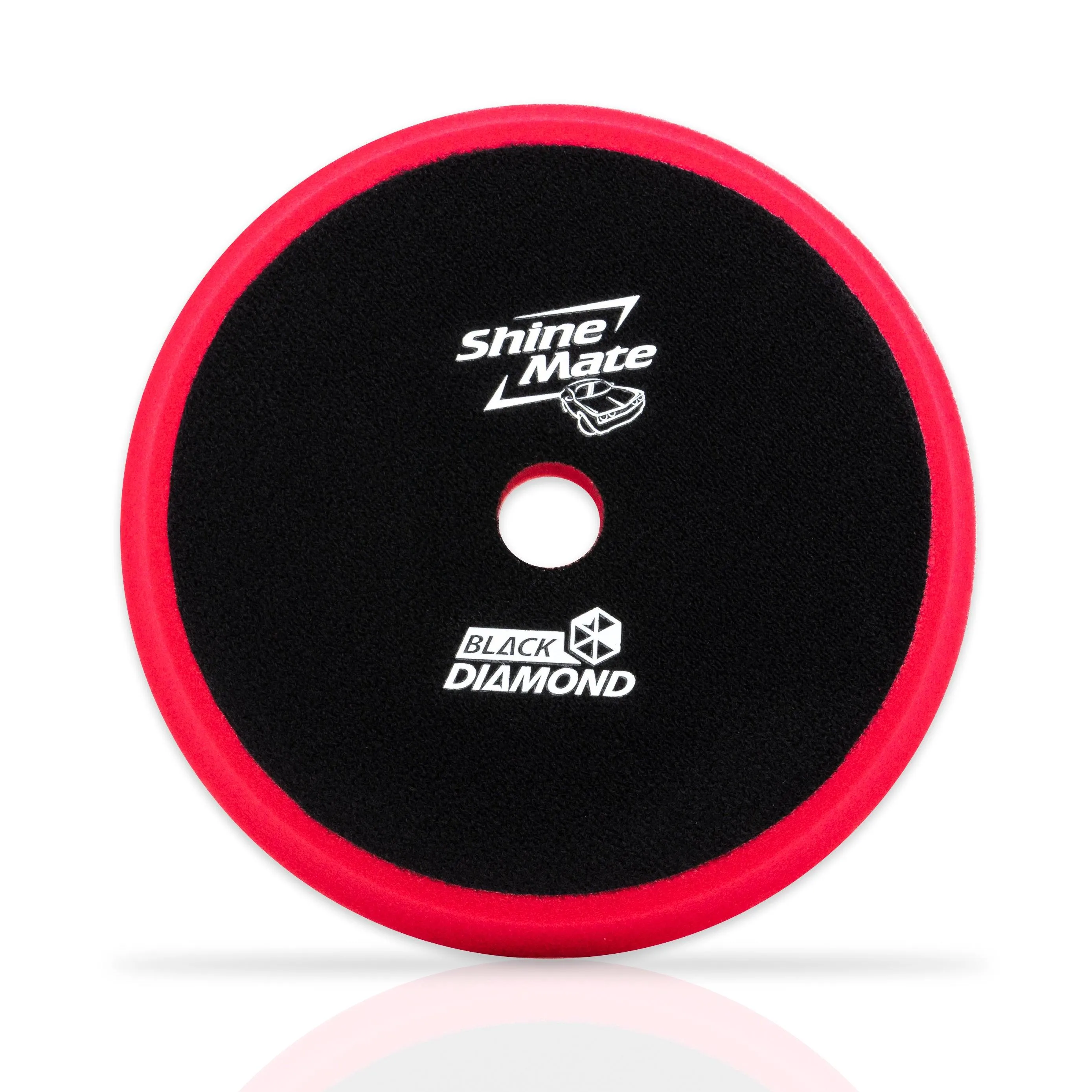 Shinemate - 7" Black Diamond Red Finishing Foam Pad to fit 6" Backing Plates (5 Pack)