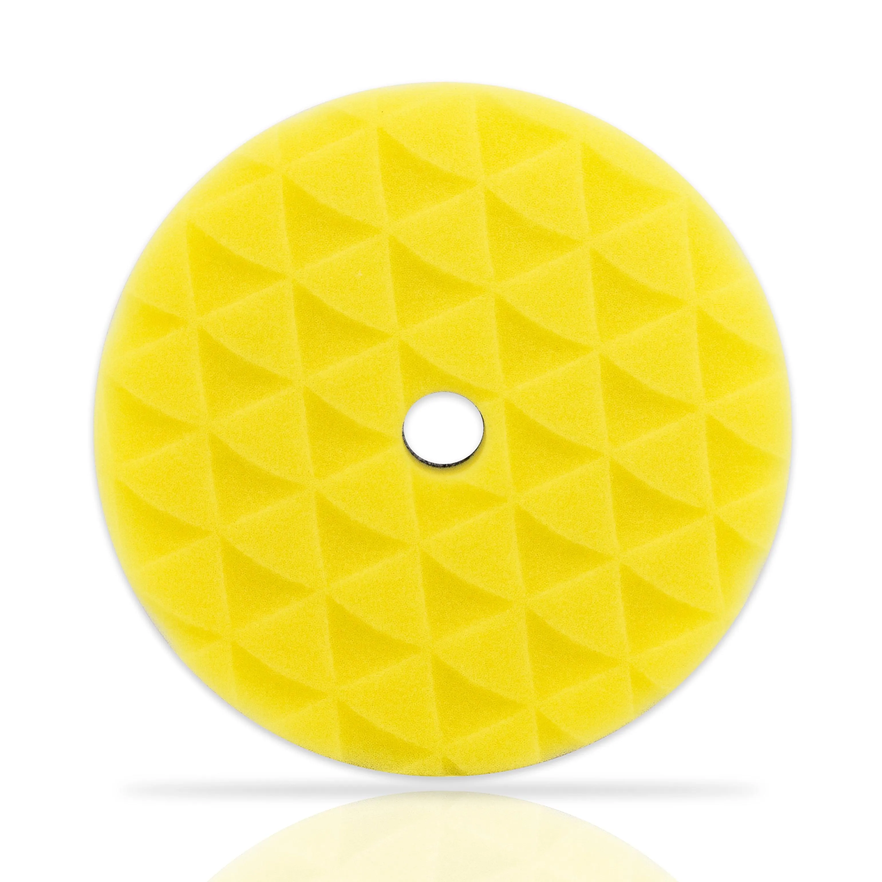 Shinemate - 7" Black Diamond Yellow High Cut Foam Pad to fit 6" Backing Plates (5 Pack)