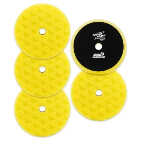 Shinemate - 7" Black Diamond Yellow High Cut Foam Pad to fit 6" Backing Plates (5 Pack)