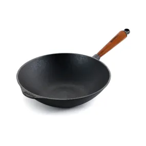 Skeppshult Traditional Cast Iron Wok, 30cm