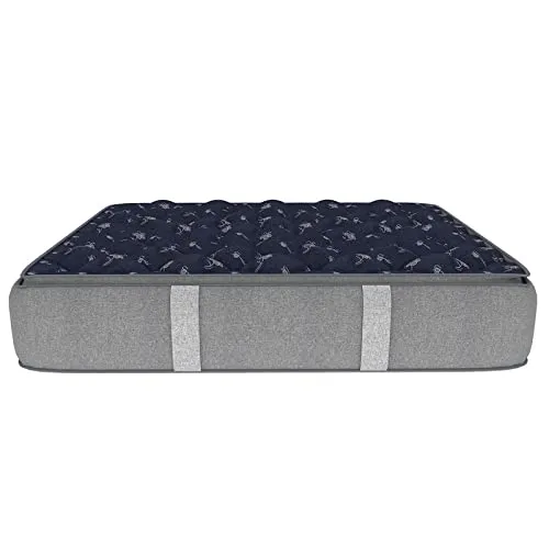 SLEEPSPA by COIRFIT Euphoria Normal Top 6 Inch Single Size Bonnell Spring Mattress with 6 Year Warranty | Orthopedic Pro - Doctor Recommended | Pressure Relieving | PU Foam for Support (Blue,75x72x6)