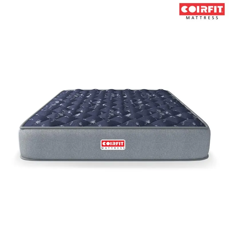 SLEEPSPA by COIRFIT Euphoria Normal Top 6 Inch Single Size Bonnell Spring Mattress with 6 Year Warranty | Orthopedic Pro - Doctor Recommended | Pressure Relieving | PU Foam for Support (Blue,75x72x6)