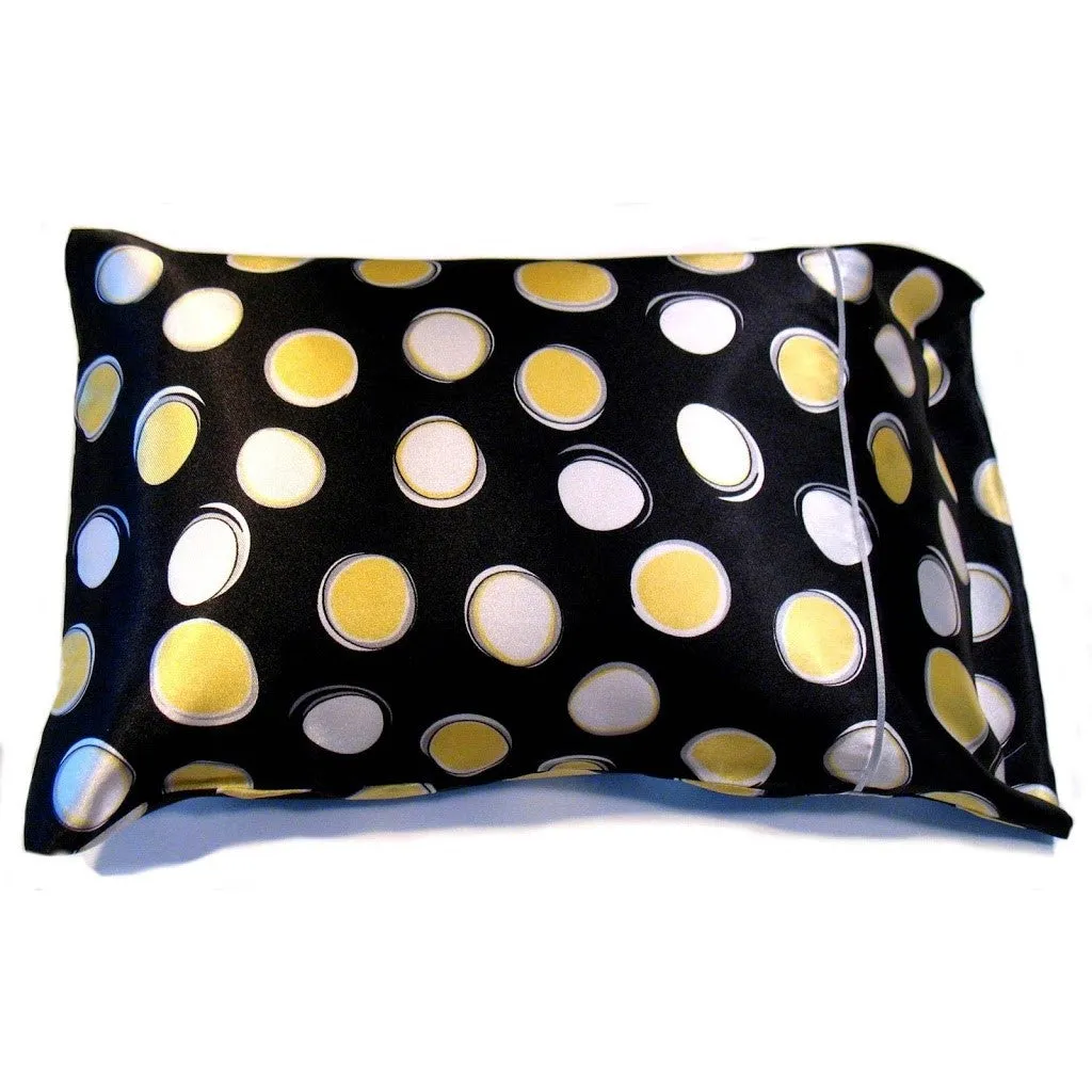 Sofa Nap Pillow, White and Yellow Large Polka Dots