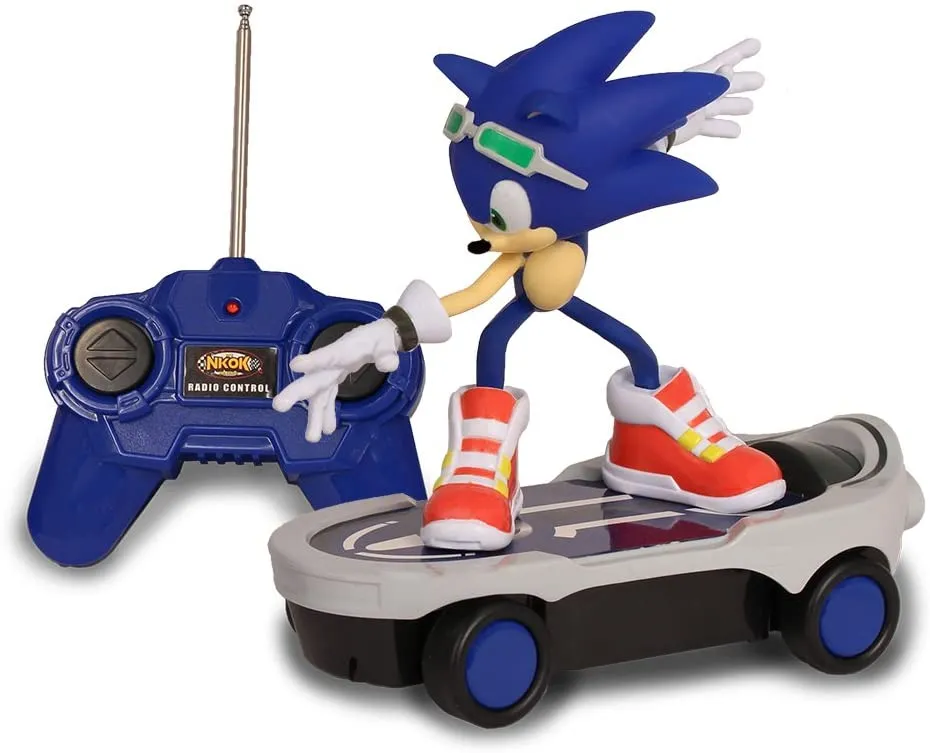 Sonic Free Rider Skateboard Remote Controlled Vehicle, Great RC Car Gift for Sonic the Hedgehog Fans