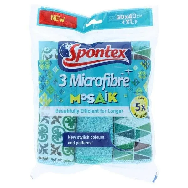 SPONTEX 3MICROFIBER MOSAIK 30X40 CM