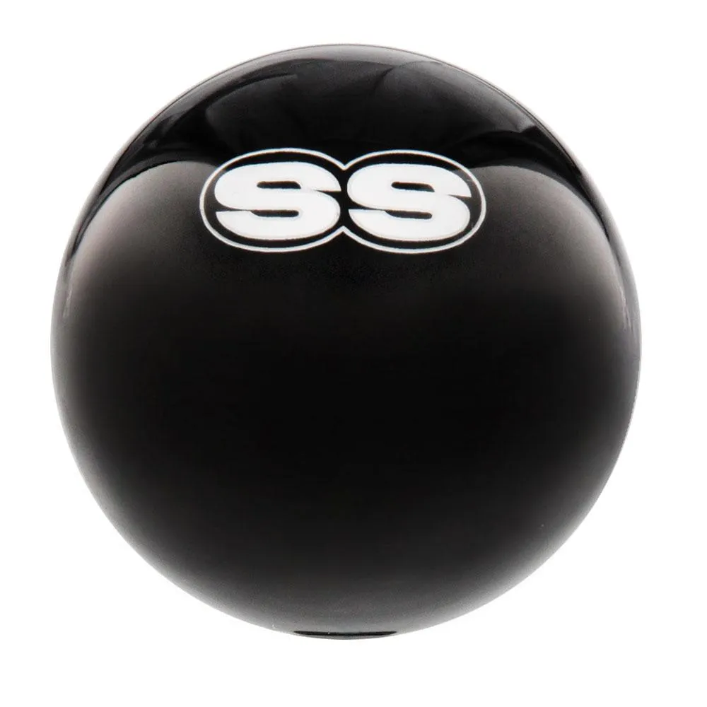 SS Car Emblem Black Round Knob Cane w/ Custom Color Ash Shaft & Collar