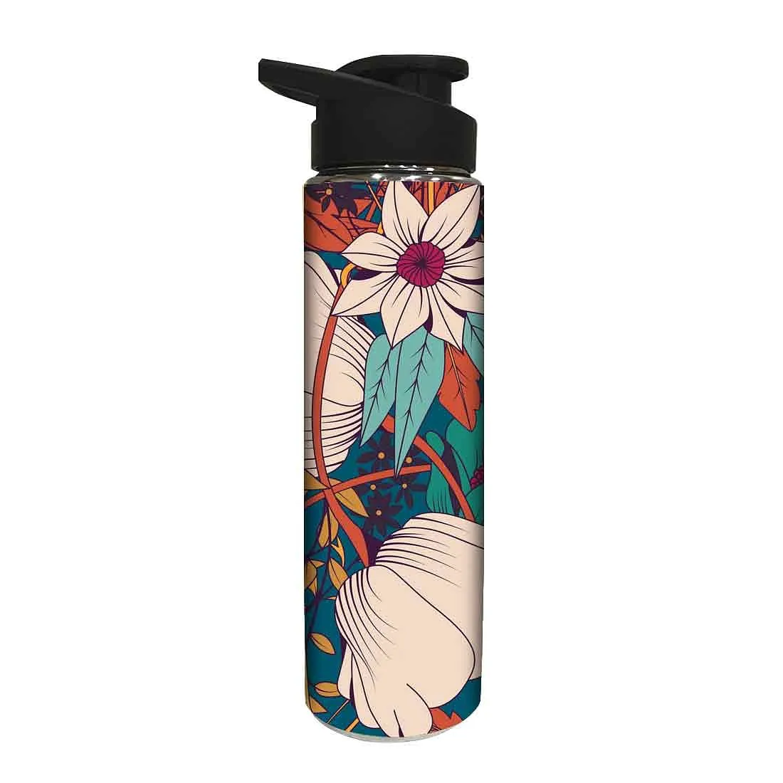 Stainless Steel Sipper Bottle -  Rust Flowers