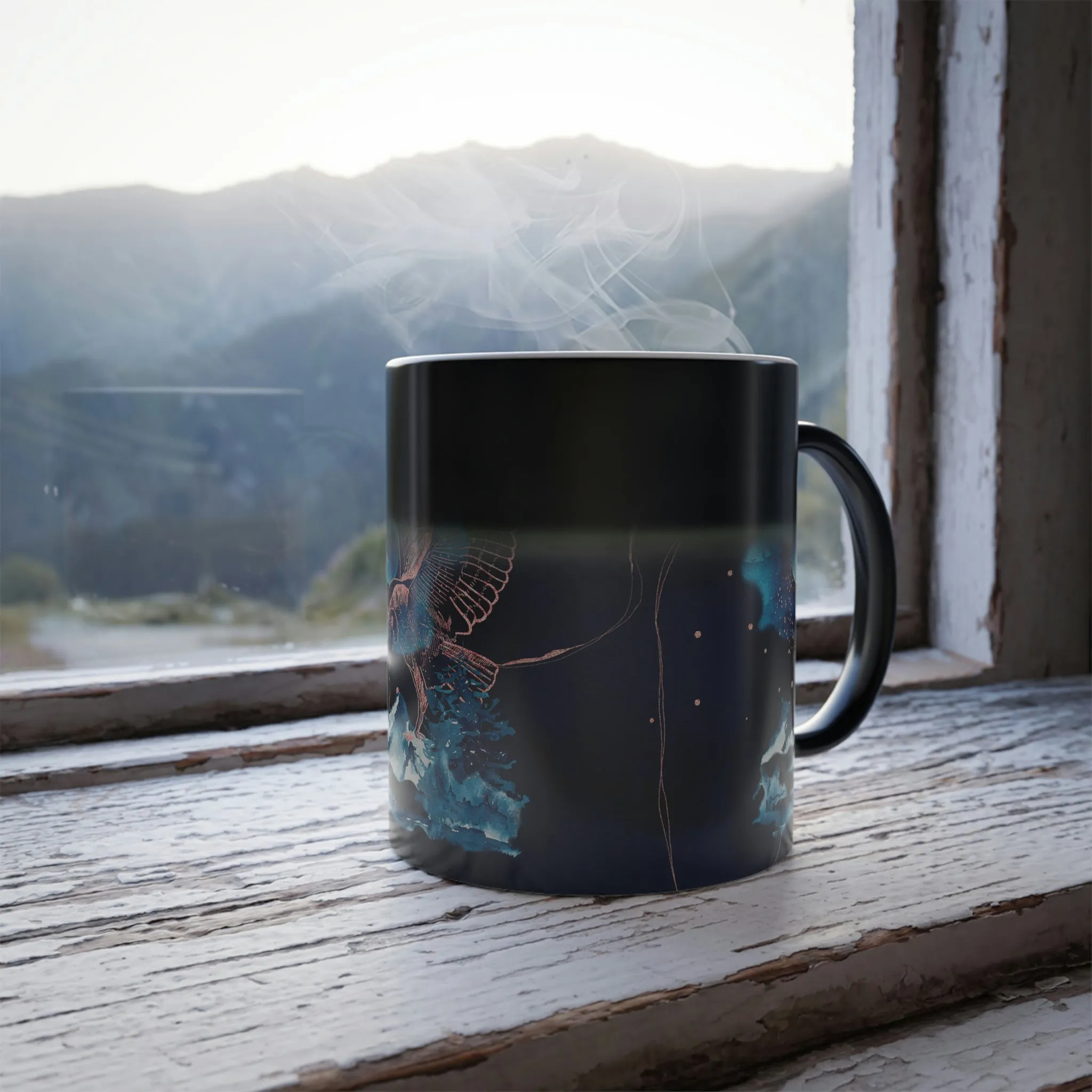 Starry night owl 11oz Color Morphing Mug