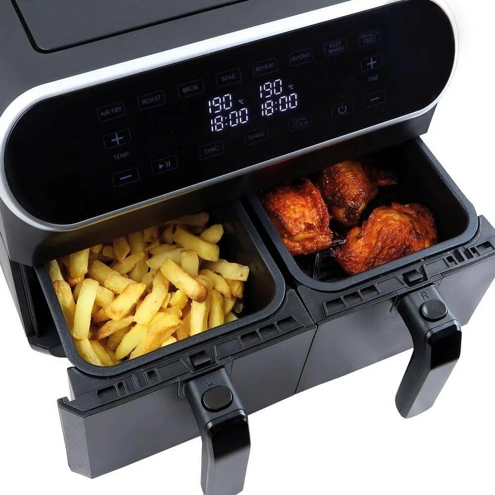 Statesman SKAF08017BK 8 Litre Digital Dual Zone Air Fryer, Black