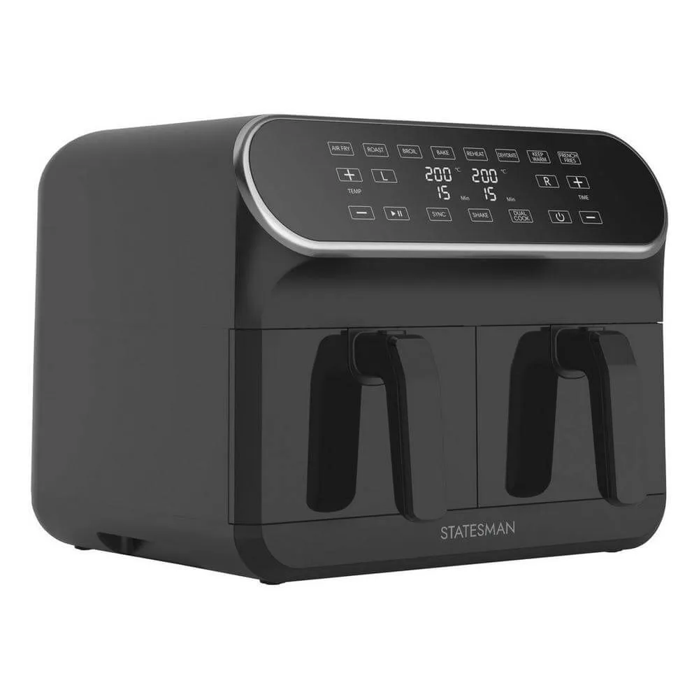 Statesman SKAF08017BK 8 Litre Digital Dual Zone Air Fryer, Black