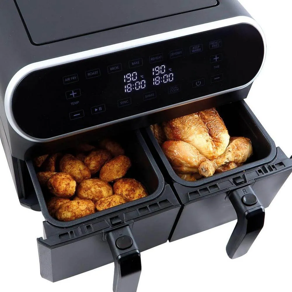 Statesman SKAF08017BK 8 Litre Digital Dual Zone Air Fryer, Black