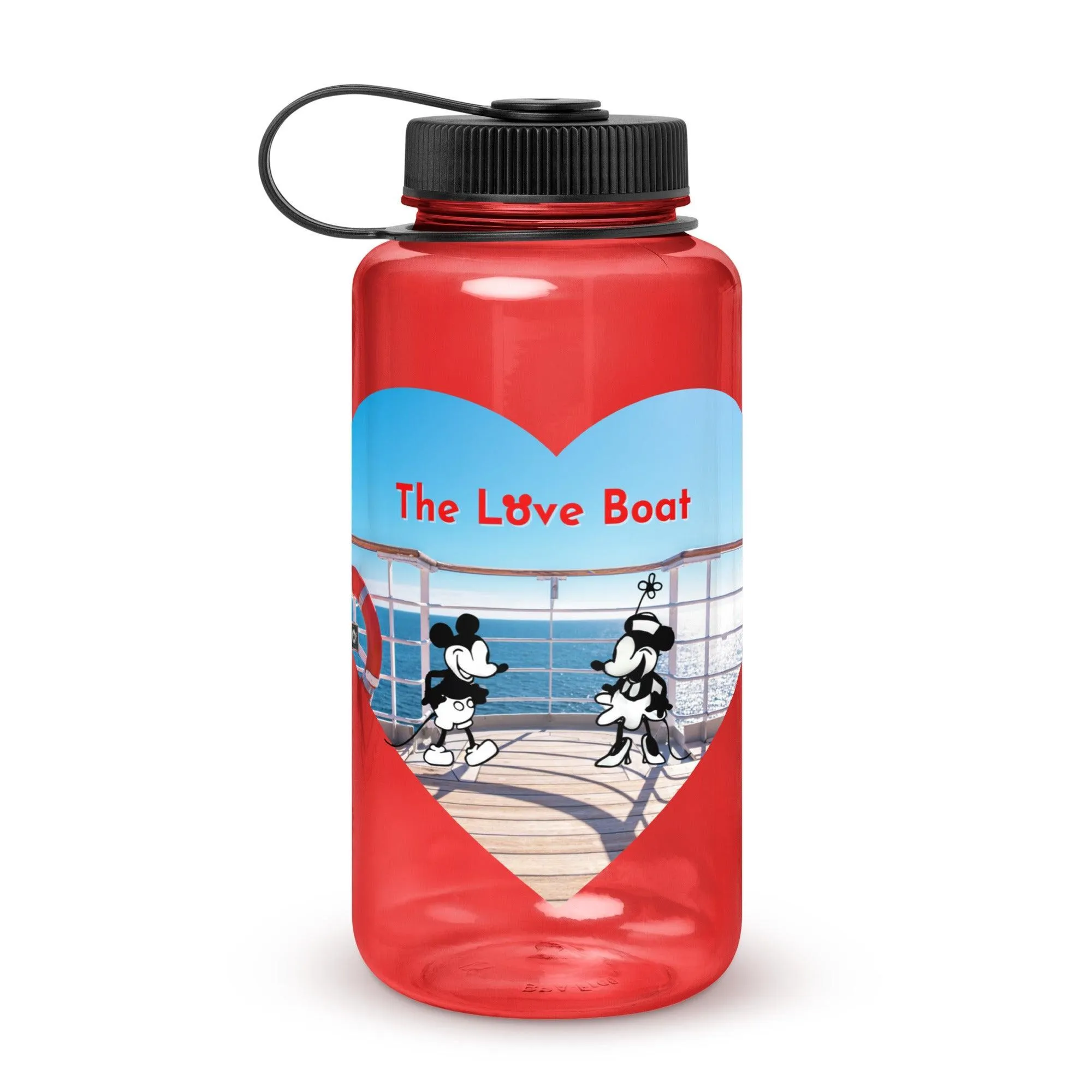 Steamboat Willie - Love Boat - Wide Mouth Plastic Water Bottle