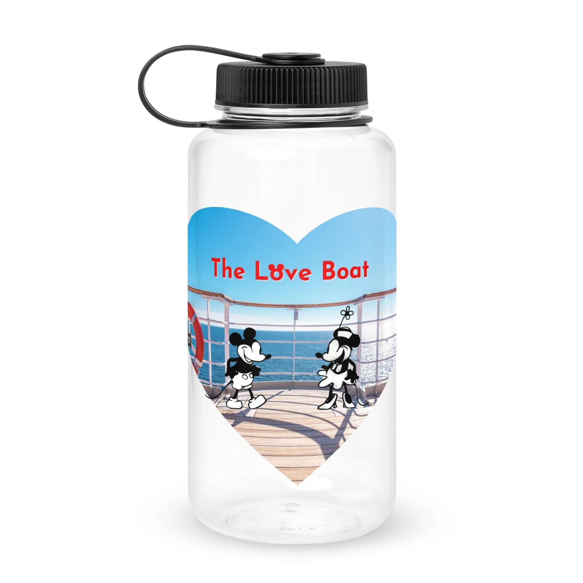 Steamboat Willie - Love Boat - Wide Mouth Plastic Water Bottle