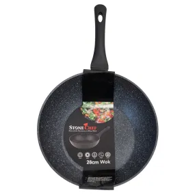 Stone Chef Forged Wok Non Stick Cookware Kitchen Black 28cm