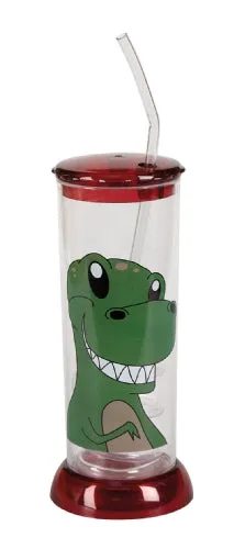 T-rex Tumbler with Curly Straw