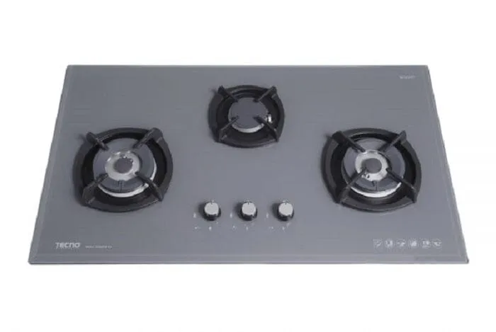 Tecno Uno T 3388 TGSV Toughened Glass Hob (SCHOTT)  88cm, V.V.S, INFERNO*  3 Burner (2x Big, 1x Medium)