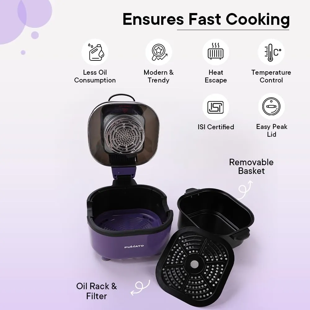 The Better Home Fumato's Kitchen and Appliance Combo| Easy Peek Air Fryer With Air Tight Food Cotainer 1040 680 410ml |Food Grade Material| Ultimate Utility Combo for Home| Purple Green