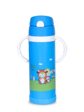 THE LITTLE LOOKERS Stainless Steel Sipper Bottle for Kids/Sipper Bottle with Straw/Travelling Water Bottle for Kids with Straw - 450ml