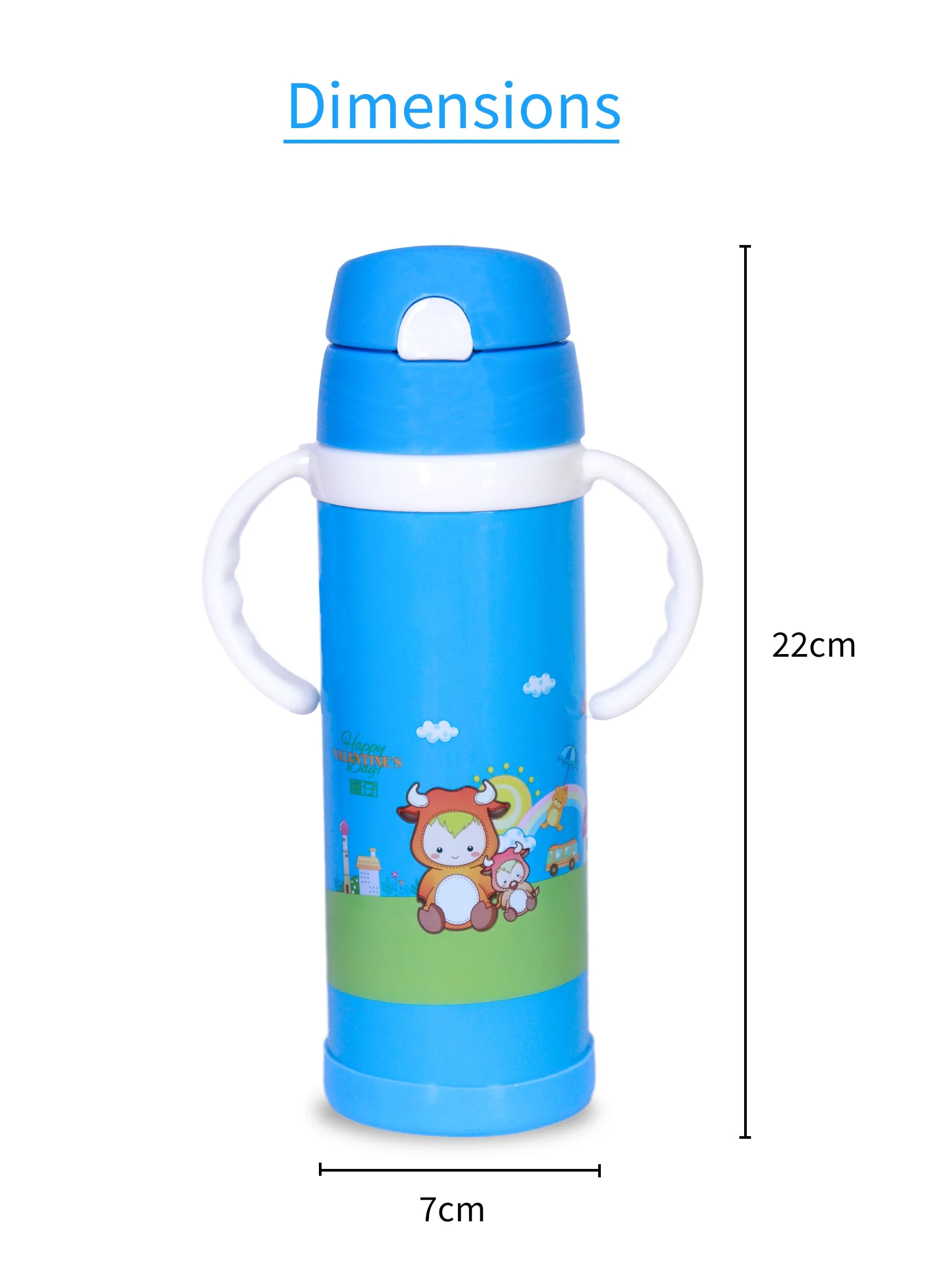 THE LITTLE LOOKERS Stainless Steel Sipper Bottle for Kids/Sipper Bottle with Straw/Travelling Water Bottle for Kids with Straw - 450ml